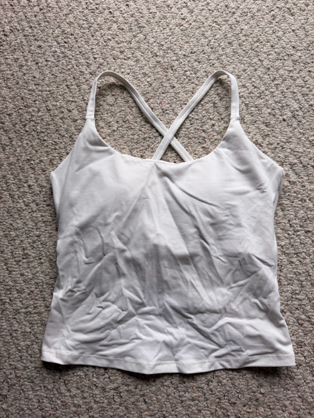 Halara White Cross-Back Tank Top